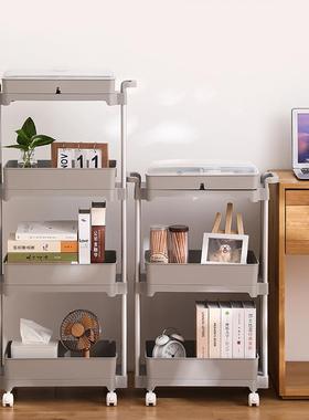 厨房多层夹缝置物架带轮子可移动储物架多用途落地层架