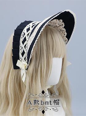 LittleFortune扁帽cosplay装扮bnt蕾丝花边蝴蝶结头饰Lolita帽子