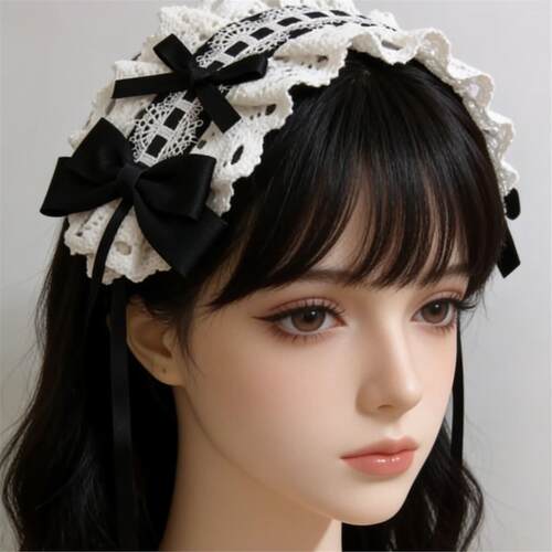 Lolita发带lo黑白发带洛丽塔bbd平替饰品babydoll蕾丝发卡头饰