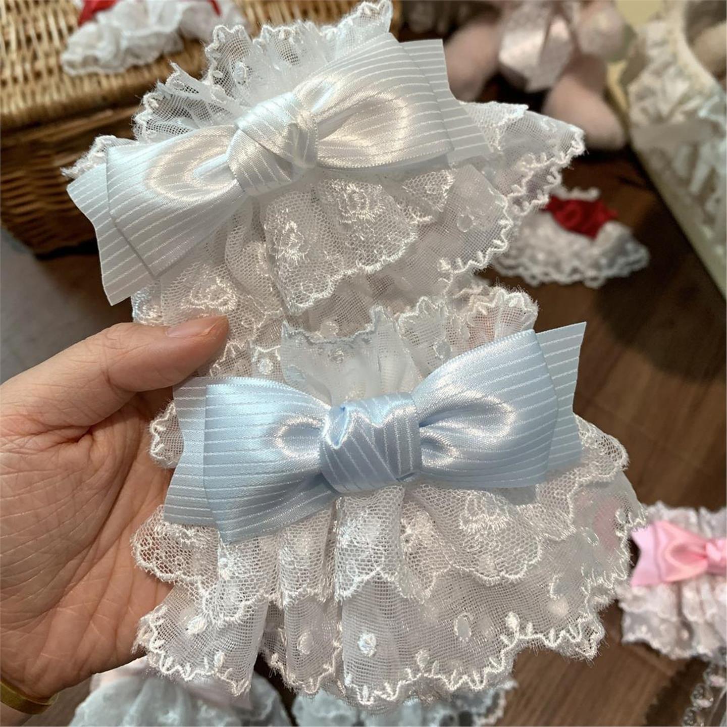 Little Fortune手作Lolita蕾丝手袖草莓天使搭配蝴蝶结洛丽塔发圈