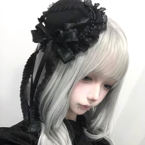 蕾丝蝴蝶结小礼帽女新款lolita发饰发夹哥特暗黑头饰重工辣妹帽子