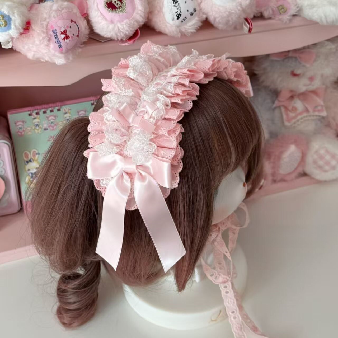 Little Fortune手作高亮丝带多色基础款蝴蝶结发带lolita头饰发夹