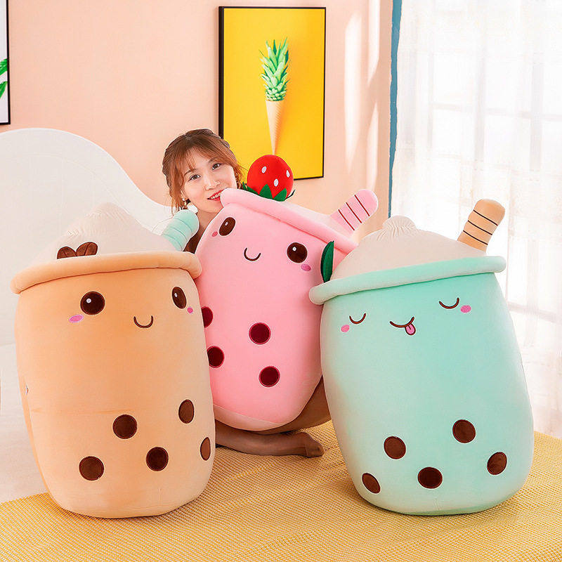 跨境创意珍珠奶茶杯抱枕睡觉布娃娃玩偶公仔毛绒玩具女孩生日礼物,玩具/童车/益智/积木/模型,毛绒/玩偶/公仔/布艺类玩具,淘宝优惠券,粉丝福利购,淘宝优惠卷