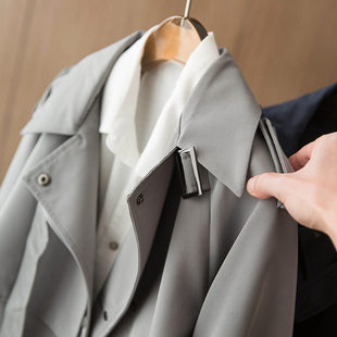 高品质风衣女士灰色2026春秋感觉短款小个子韩版薄款外套女装