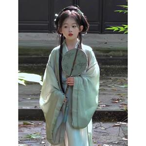 汉服女童魏晋战国袍国风2025新款春夏儿童古装超仙气小女孩演出服
