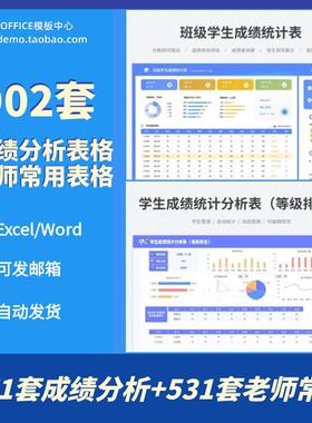 成绩分析管理系统表格年班级学生单科成绩排名统计Excel老师常用