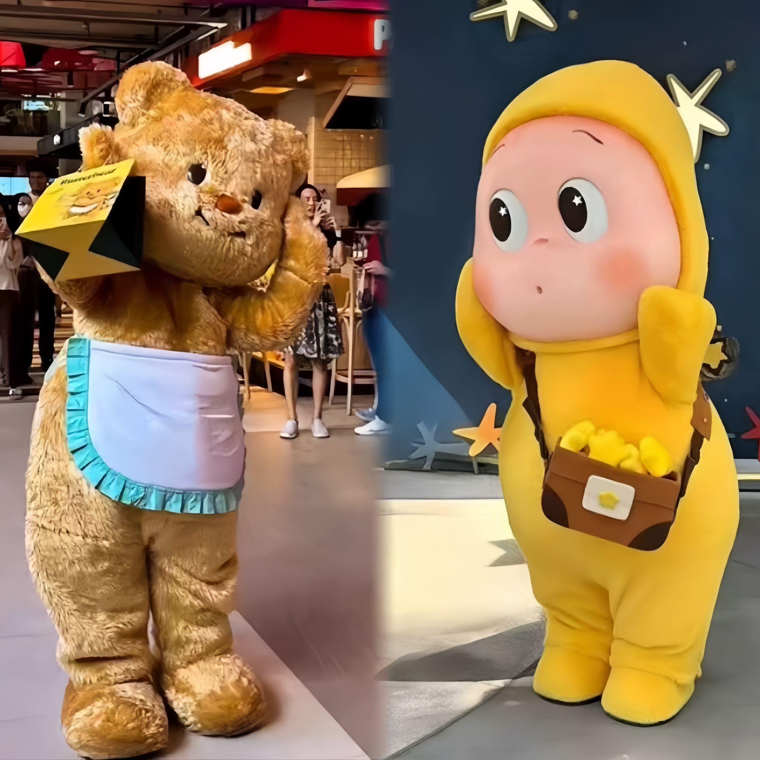 奶油小熊星星人玩偶服装网红同款蛋糕熊成人穿表演道具服黄色小熊