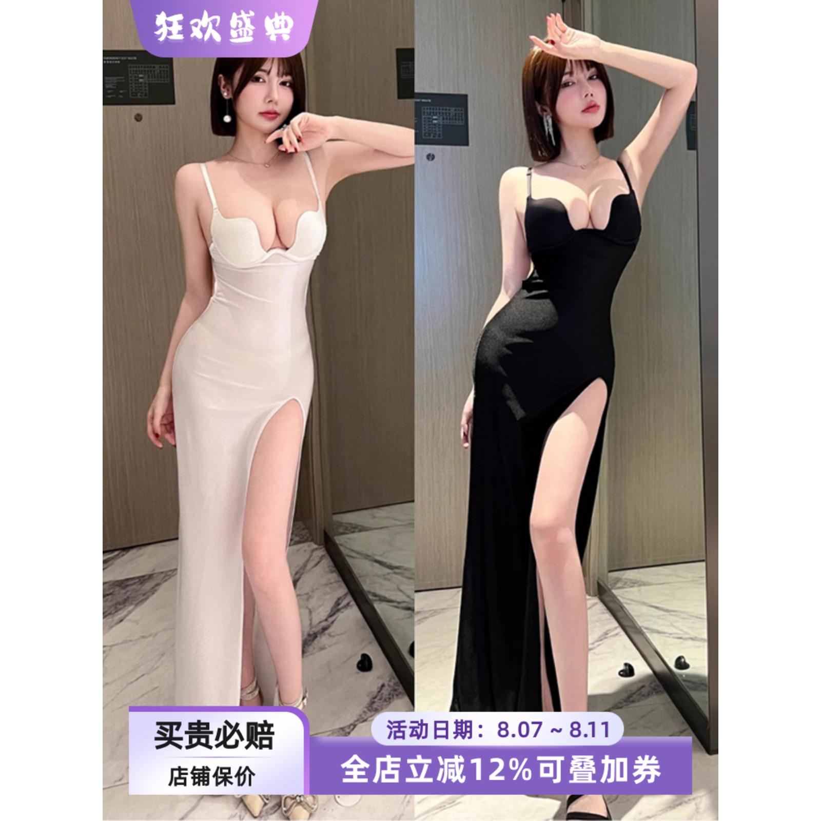 25年新款性感深V加厚聚拢显胸显瘦晚礼服情趣诱惑夜场上班衣服