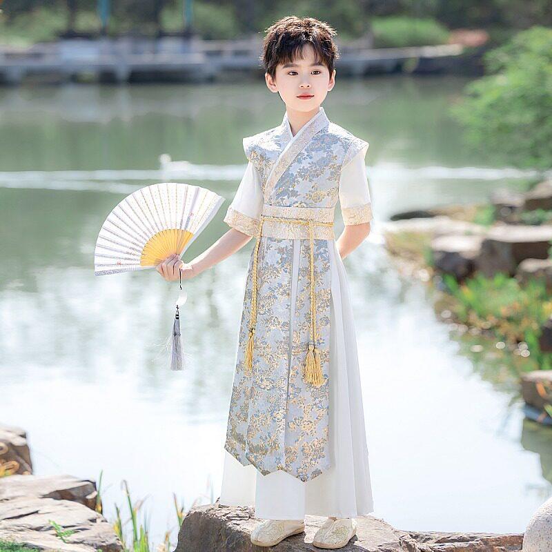 男童汉服2026新款夏季儿童男宝唐装男孩新中式古装小少爷国风短袖