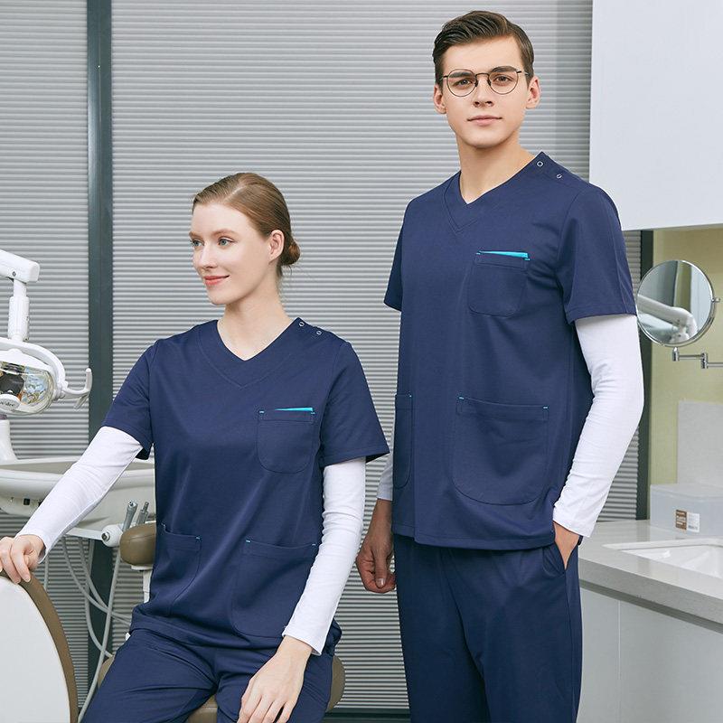 洗手衣短袖口腔医生女牙科诊所工作服外科医师护士隔离刷手手术室