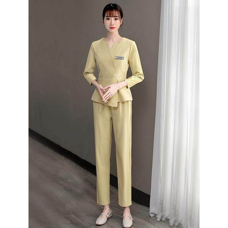美容院美容师工作服女秋冬皮肤管理足浴疗养生技师套装高端时尚