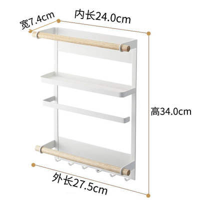 冰箱侧壁收纳架吸磁铁架挂架多层置物架纸巾架.米木日式家居.5554