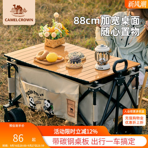 折叠桌露营车碳钢承重摆摊推车