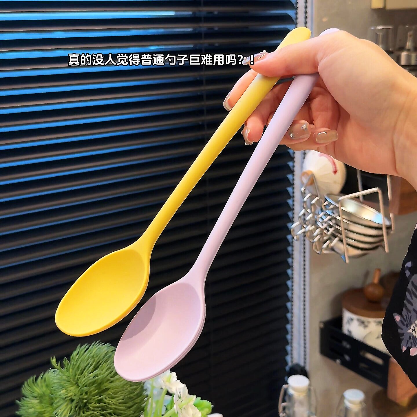 硅胶勺子筷子家用餐具两件套装彩色耐高温防滑儿童辅食调羹汤匙