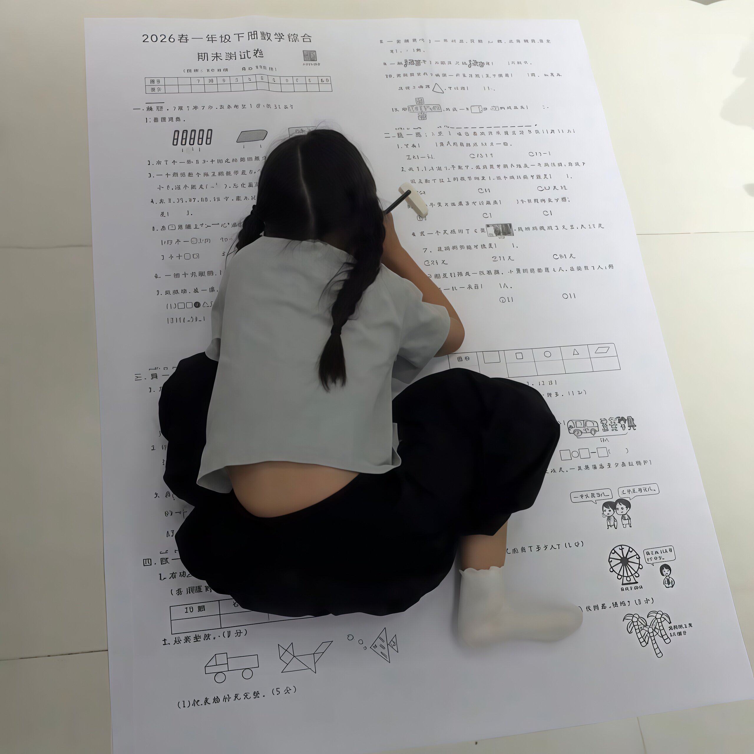 巨无霸超级大试卷一年级三年级小学生试卷儿童上下册语文数学卷子