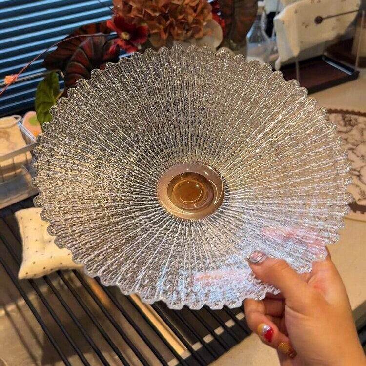 高档水晶高脚实木玻璃果盘家用客厅桌面零食盘精致高颜值轻奢2026