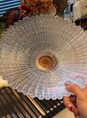 高档水晶高脚实木玻璃果盘家用客厅桌面零食盘精致高颜值轻奢2026