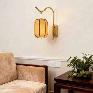 2025新中式宋代床美学室头91913壁灯客厅走廊灯覆卧羊皮纸灯笼壁