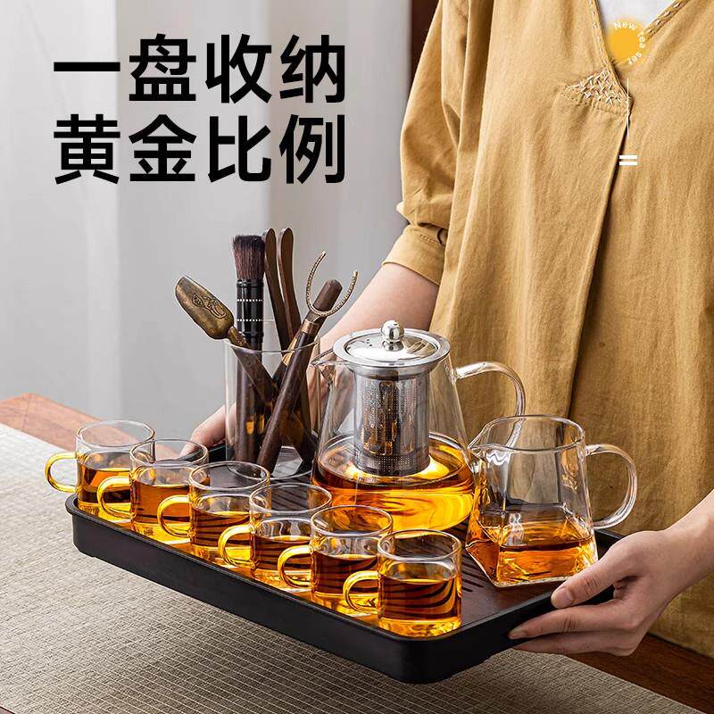玻璃功夫茶套装2025新款家用茶具308-1115杯茶水分离泡高办公室会