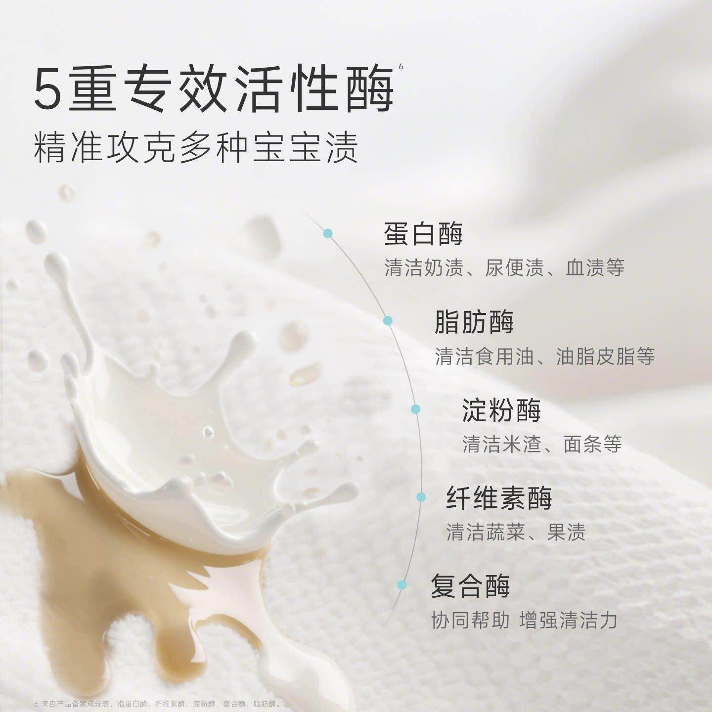 ickl素e幼儿酵抑菌洗w衣液CMQ宝婴宝专用洗衣液白桃袋装500ml