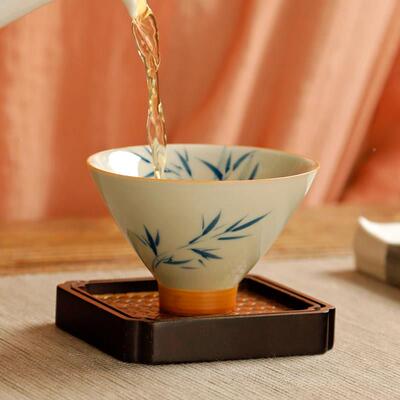 小陶瓷草木灰斗PNY笠茶杯主人杯品茗杯单个个茶碗人杯功茶杯礼夫