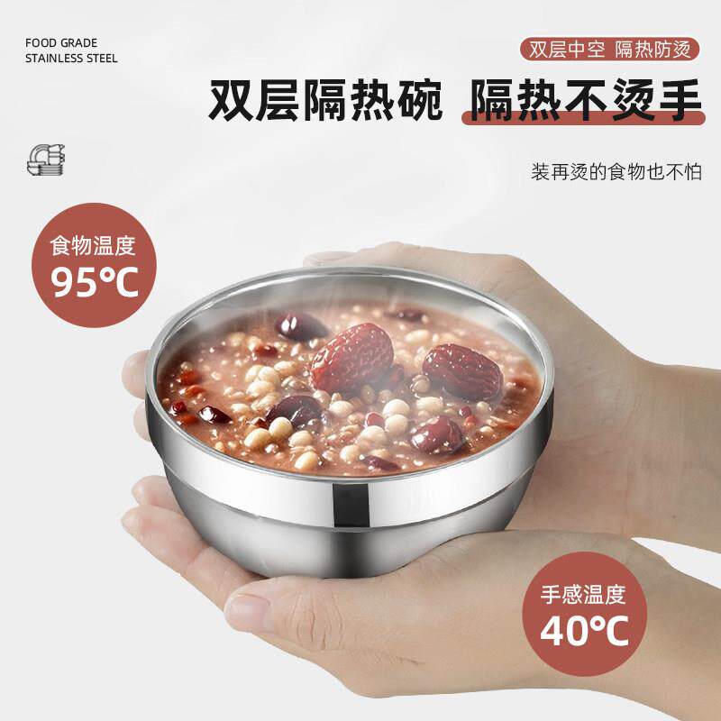 不锈钢餐具盘碗套装家户外露营用碗碟子盘防摔碗筷勺碗公组合可LM