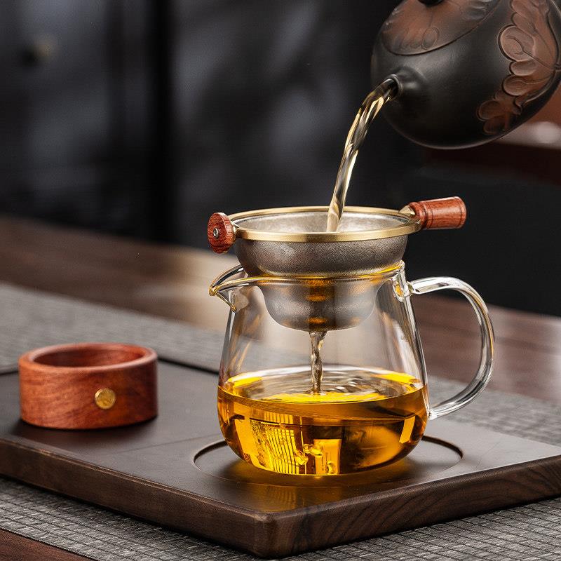 纯茶漏茶滤千茶孔一体钛IXC茶叶过滤网档滤器过滤器公道高杯茶具