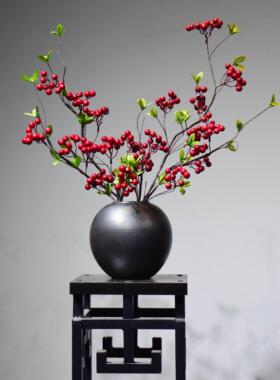 瓶景德入YYY镇陶瓷覆古花插花现代简厅约人造花客餐桌口花架禅宗