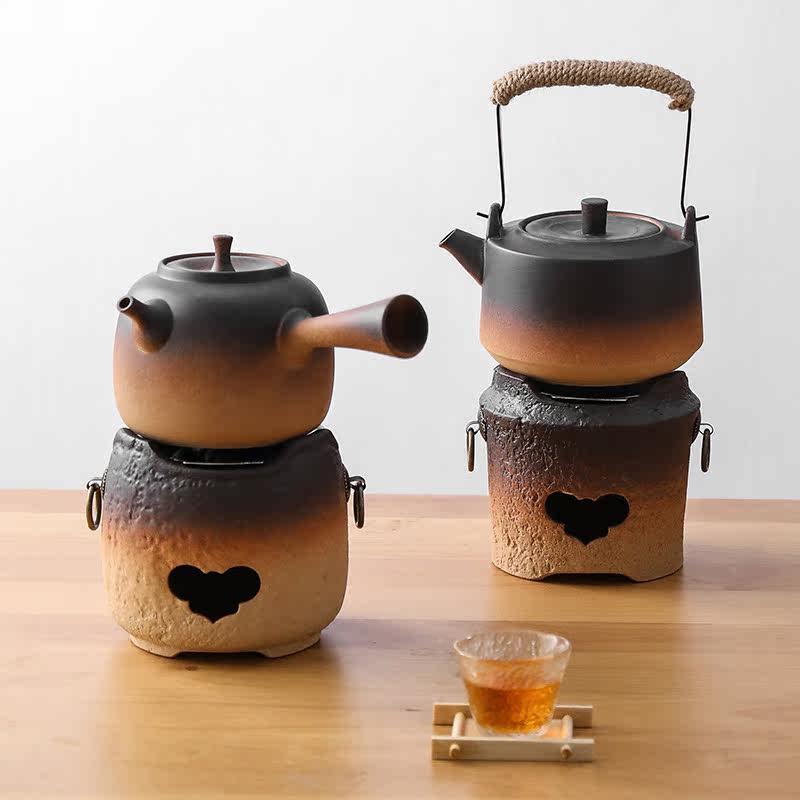 家用复古陶瓷酒精炉碳烤炉双用烧器炉茶明火黑LVG烧水壶晶炉水煮
