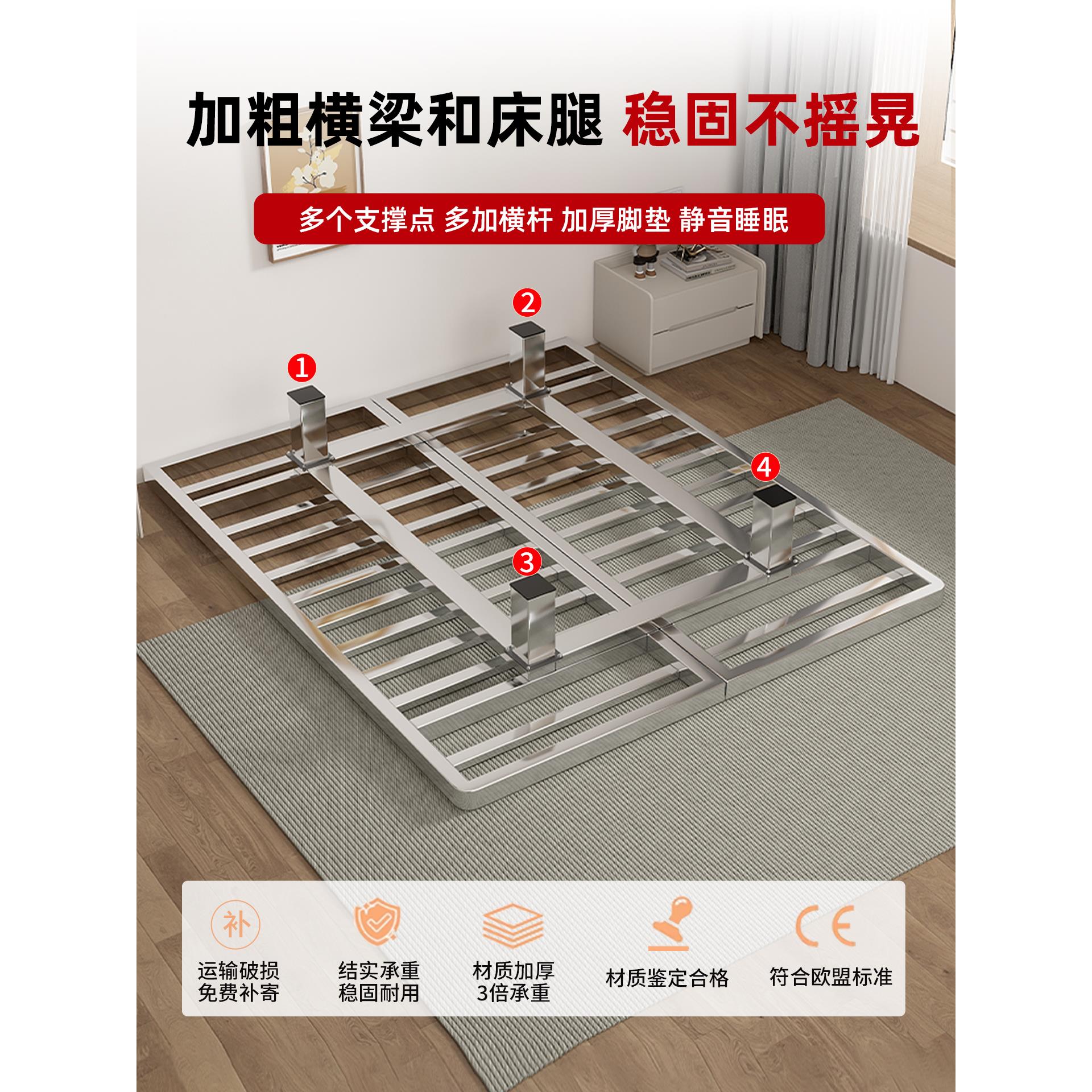 铁艺20257220双床悬浮家用人床加厚钢架排骨架出租架房铁宿舍床单