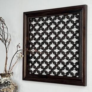 式仿古22实花格宋氏美木学雕花镂定制中东空阳木雕刻侘寂风挂件装