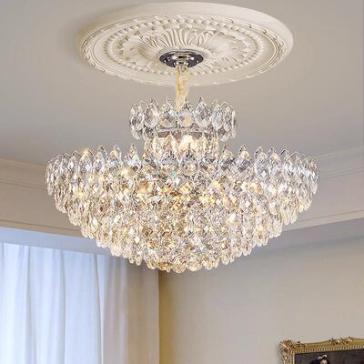 法式轻奢水晶吊灯客厅档主8833水灯大气圆高别形墅复式楼会所餐厅