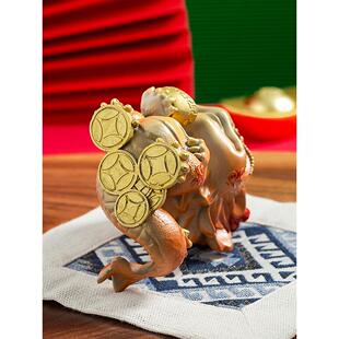 WUO龙摆通件十二生肖卡铜架工艺品生意隆办公桌博兴古装饰品公司