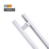 簧黑色不锈钢玻璃门拉手推拉地玻璃门把手门偏位马蹄脚方管大门