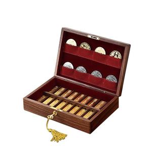 胡桃木金条收纳盒高档通用防氧化黄金收藏储存盒子高级感刻字刻图