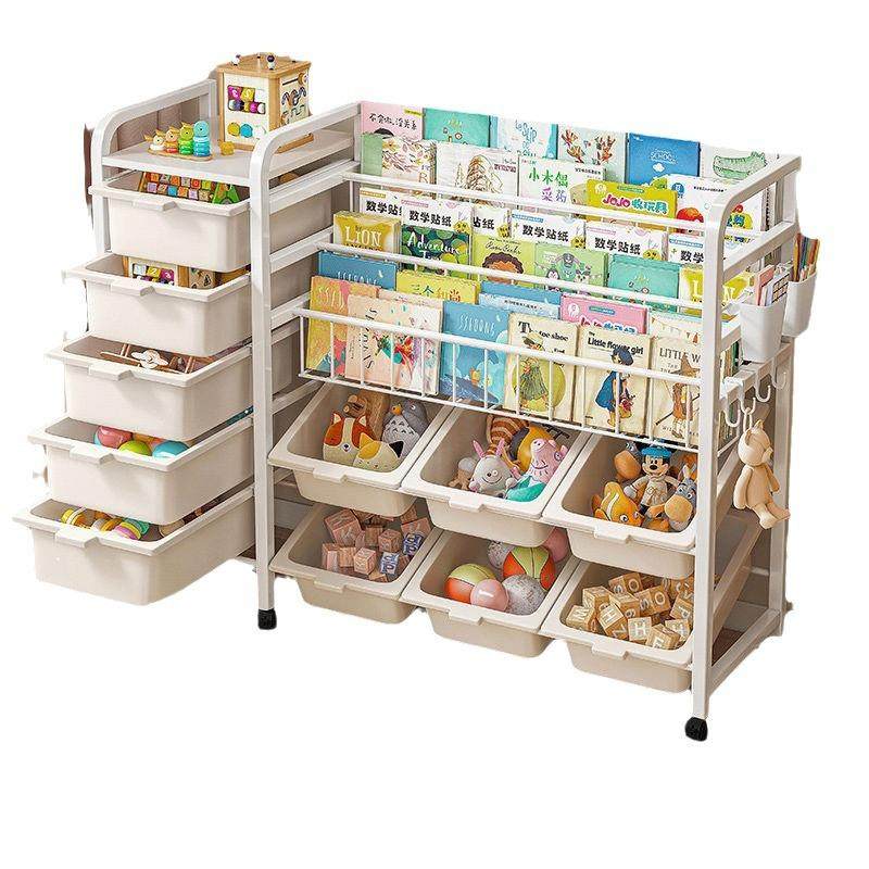 儿童书架书本玩具收纳架一体落地移动置物架收纳家用简易书房书柜,住宅家具,儿童书柜,淘宝优惠券,粉丝福利购,淘宝优惠卷