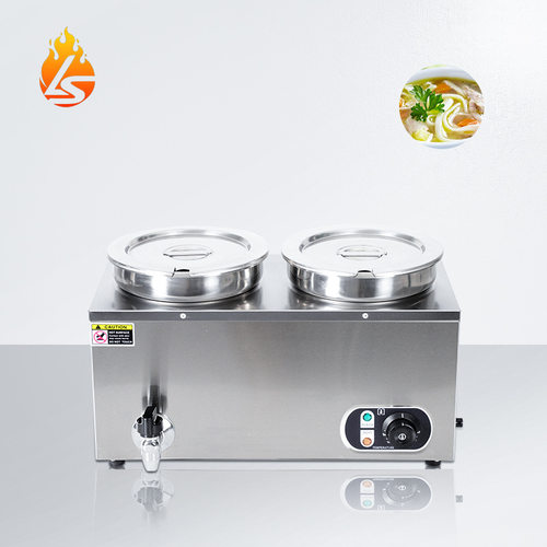 商用双头7L保温汤桶不锈钢食物暖汤炉暖菜煲自助餐厅加热保温汤池