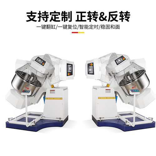 300L和面机出口自动翻缸和面机 125公斤5包粉300升桶翻转式搅面机