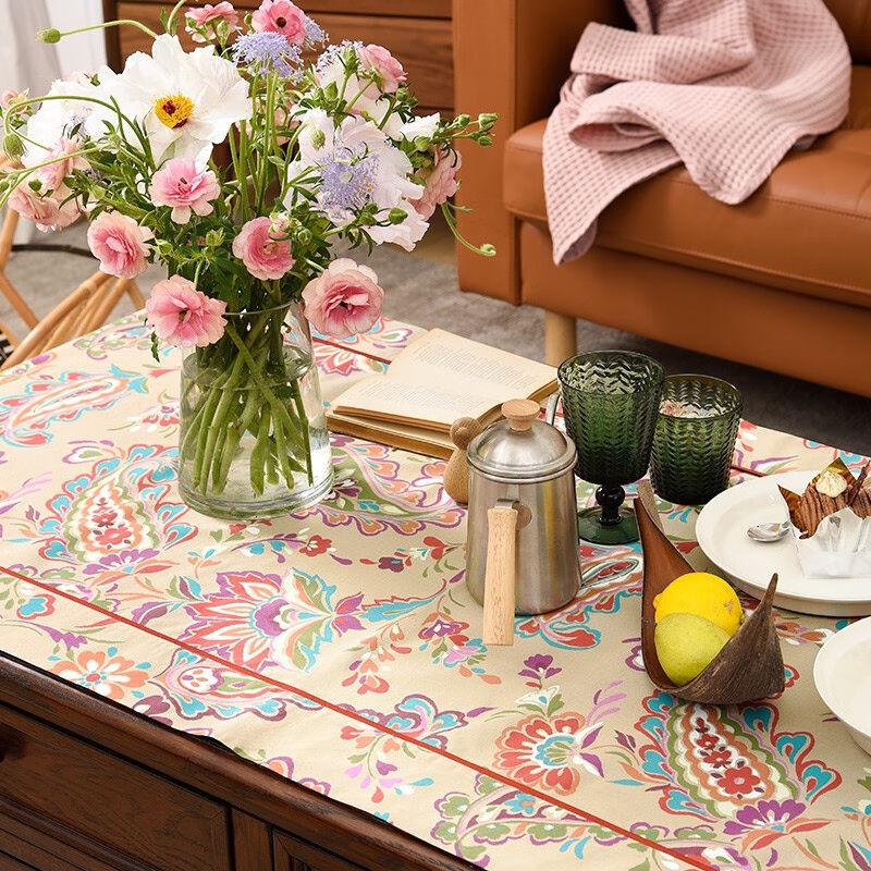 春小镇茶几巾桌布布艺客厅轻奢桌垫桌布餐柜化妆台盖巾可
