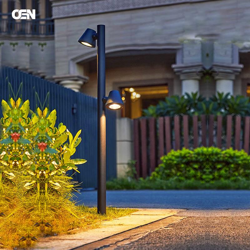 可旋转双头草坪灯户外防水庭院灯室外花园景观灯led别墅草地灯