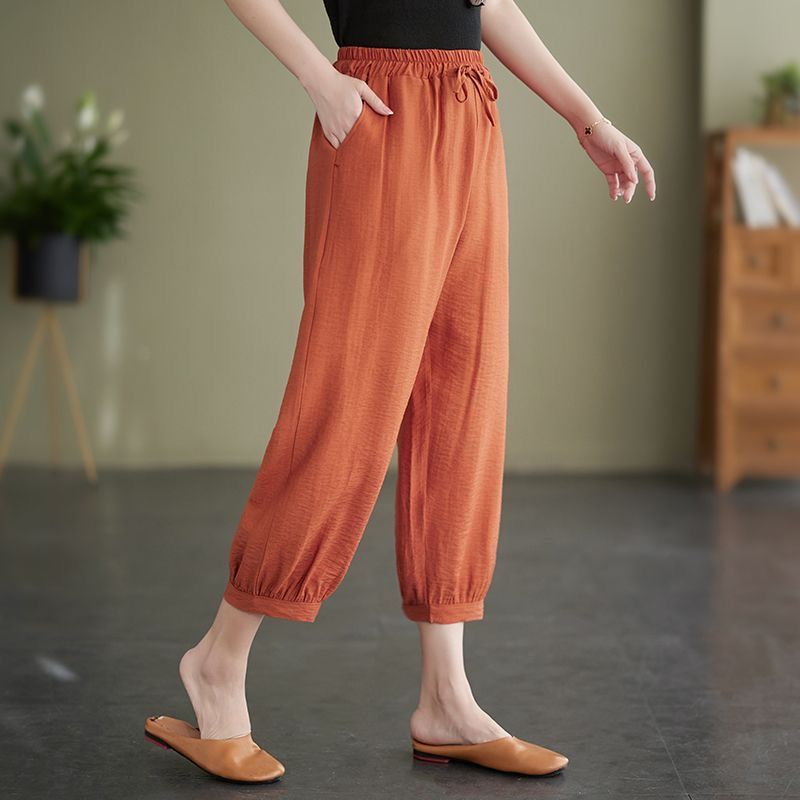 灯笼裤宽松大码妈妈八分哈伦裤