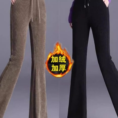 中老年灯芯绒裤子女妈妈喇叭裤