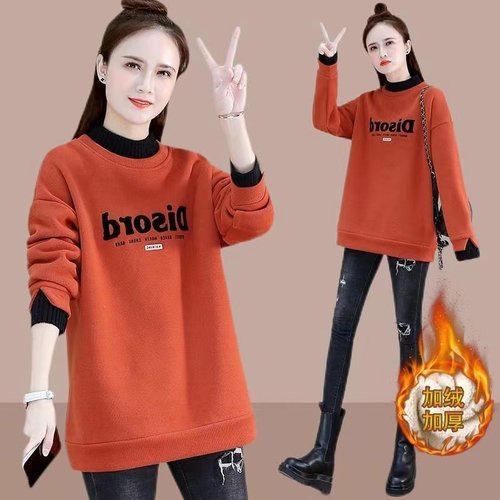 加绒加厚洋气中年妈妈冬装上衣