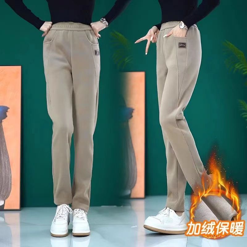 灯芯绒妈妈裤女秋冬加绒加厚