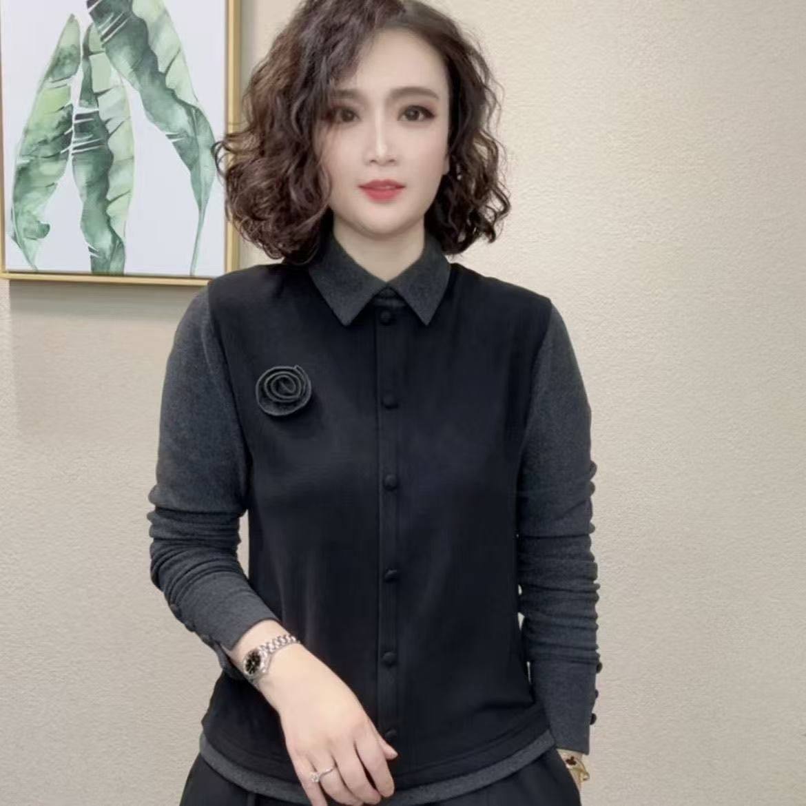 秋冬大码中年妈妈洋气减龄打底衫新款翻领德绒内搭保暖长袖上衣女,女装/女士精品,大码内搭,淘宝优惠券,粉丝福利购,淘宝优惠卷