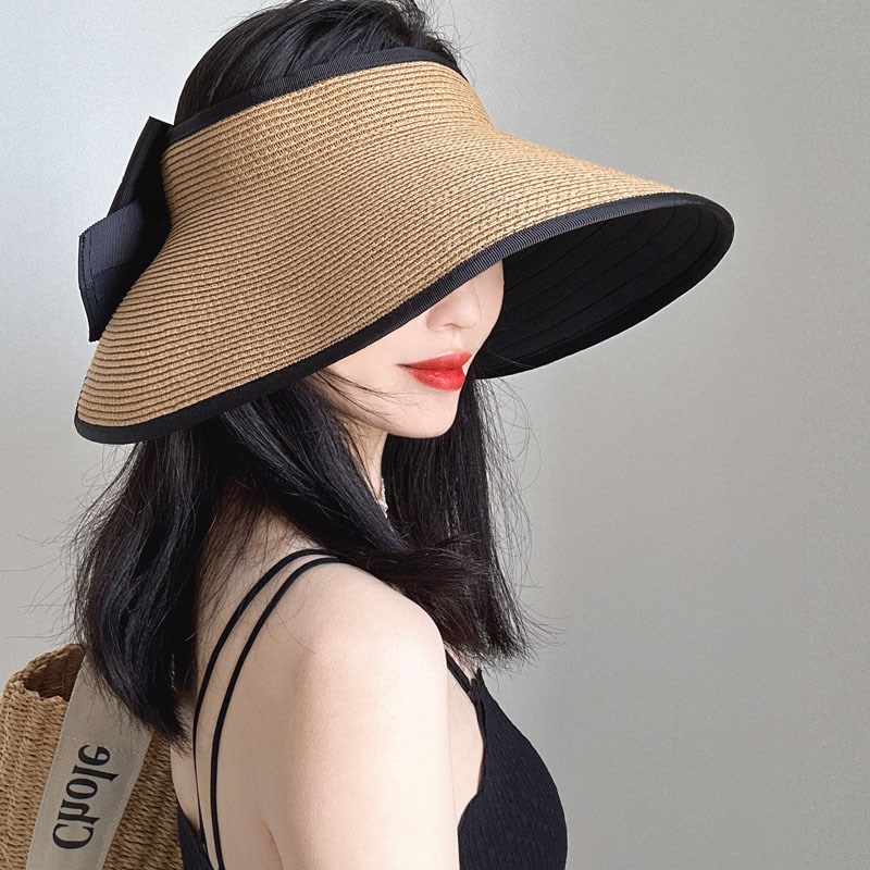 速发VU抗衬大檐边晒草帽可折叠遮帽防紫外线空顶帽海防度假夏