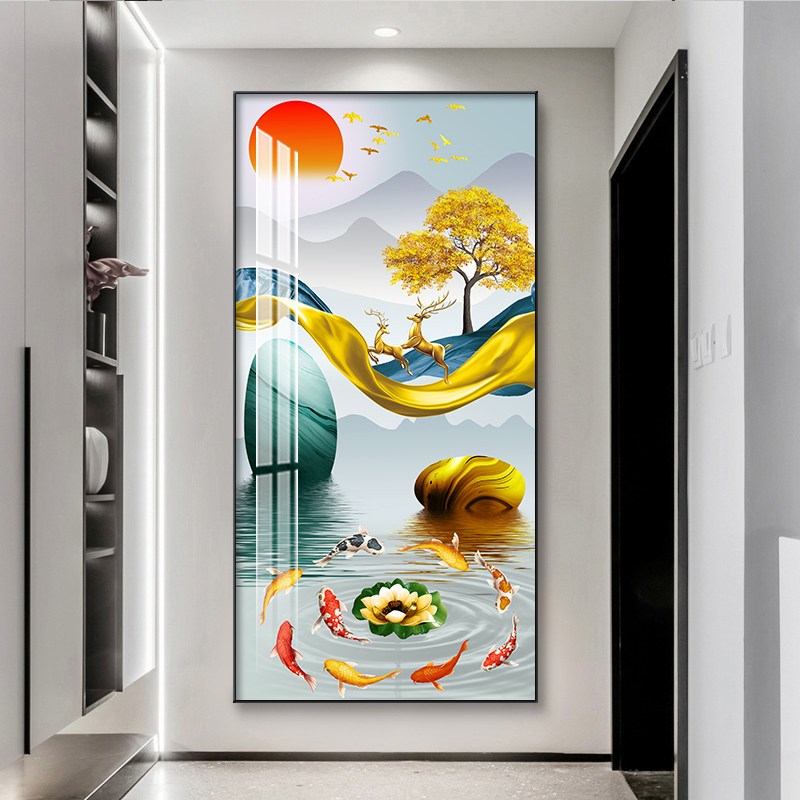 速发玄关装饰画走廊过道挂画现代轻奢玄幻沙发背景进门入户墙壁画