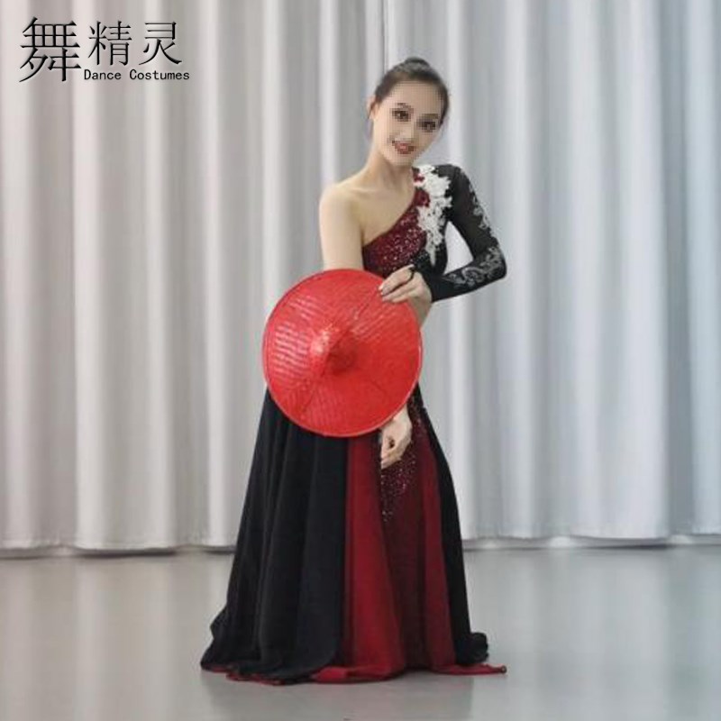 速发傣族舞婆娑月下舞蹈服练功服孔雀舞大摆裙表演艺飘逸剧目服考