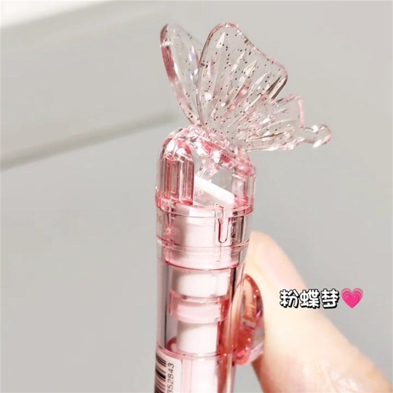 速发蝴蝶笔高颜值is风三角矫姿按动中性笔刷题笔水晶蝴蝶笔签字笔