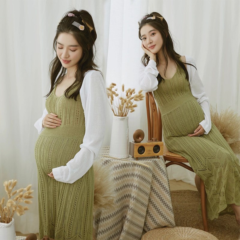 速发影楼新款服妇照孕装情侣温馨居家可爱小新清孕妈摄影拍照服饰